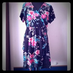 Derek Heart Plus - polka dot/floral, dress